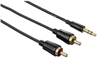 Hama 1.5m 2 x RCA - 3.5mm m/m audio kabel 1,5 m Zwart