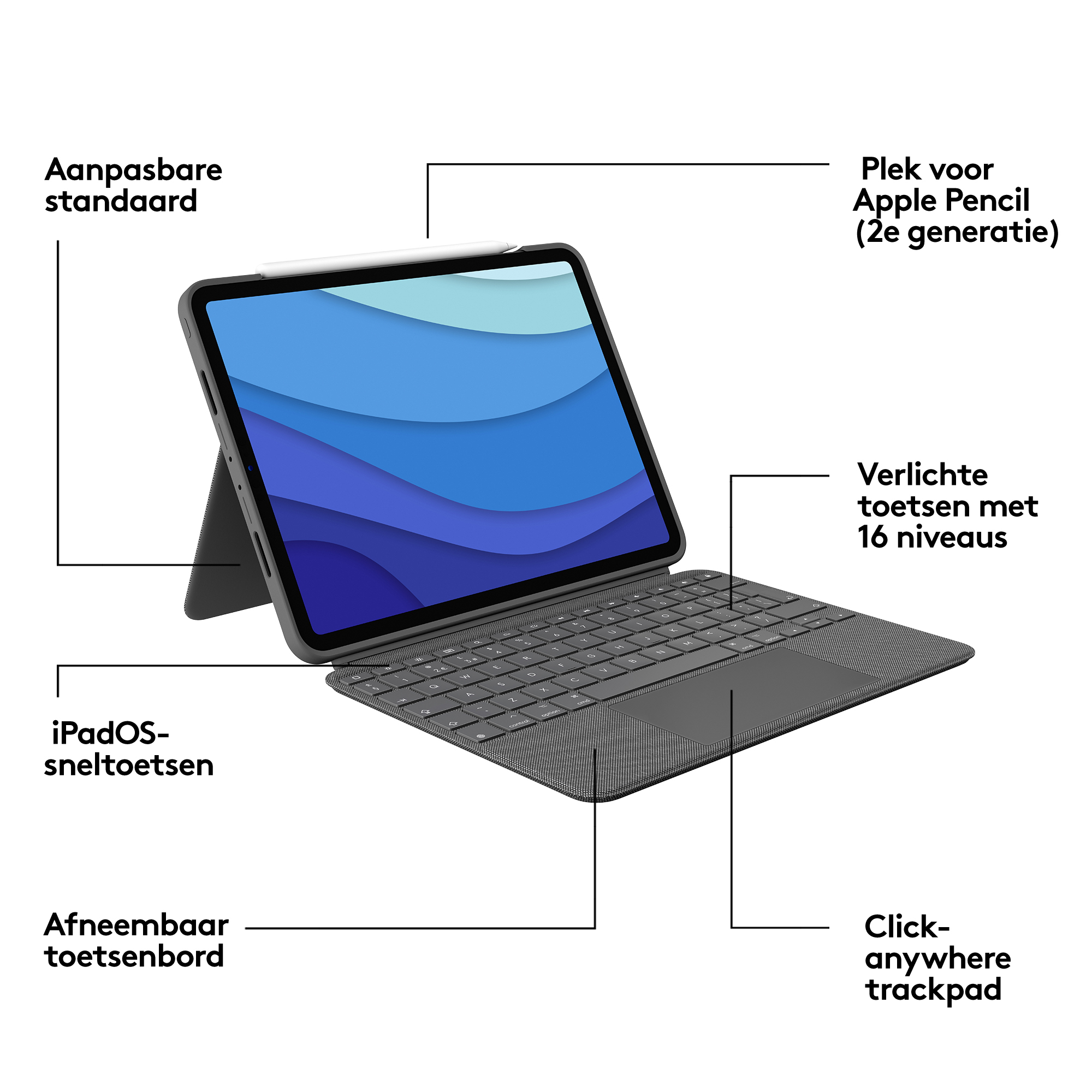 Keyboard LOGITECH COMBO Touch iPadPro 11' '18-22 Grey