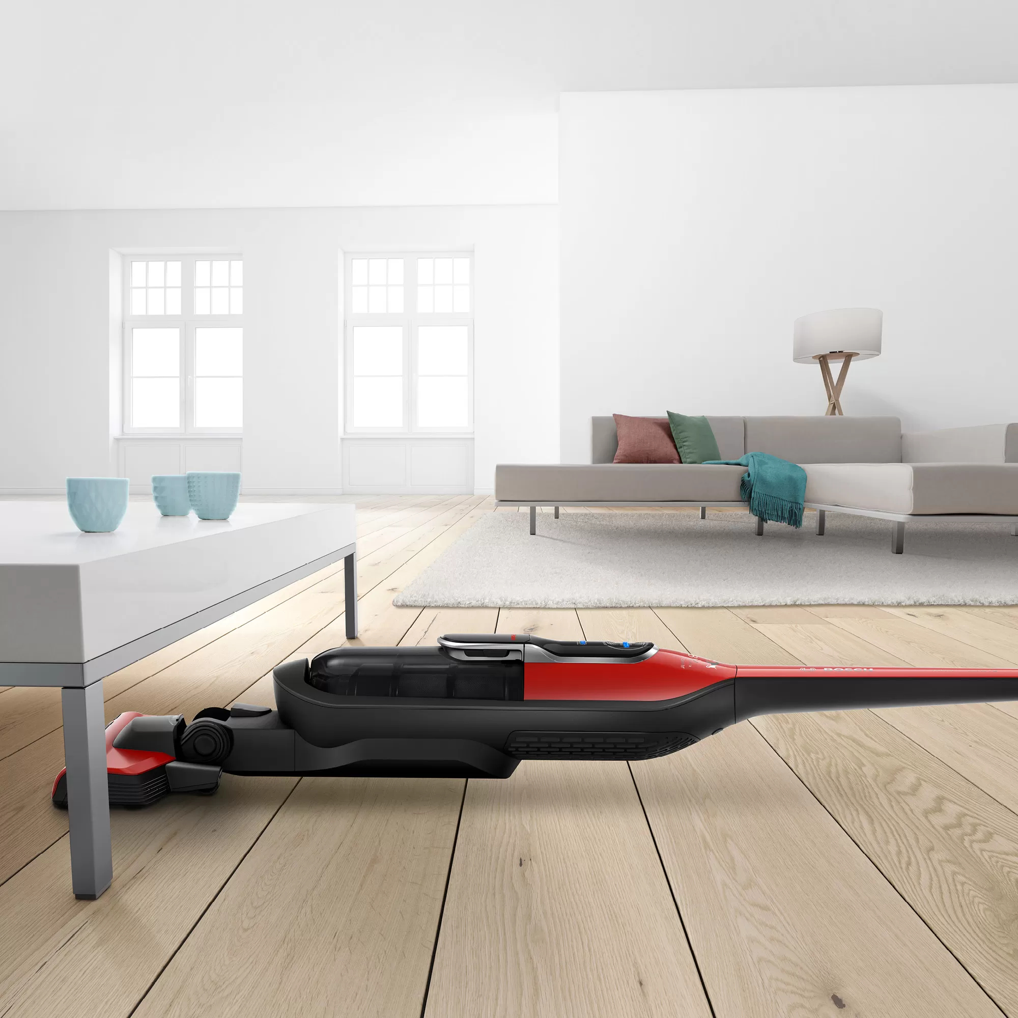 Bosch Serie 6 BCH86PET2 steelstofzuiger & elektrische bezem Batterij/Accu Droog Zakloos 28 W Zwart, Rood