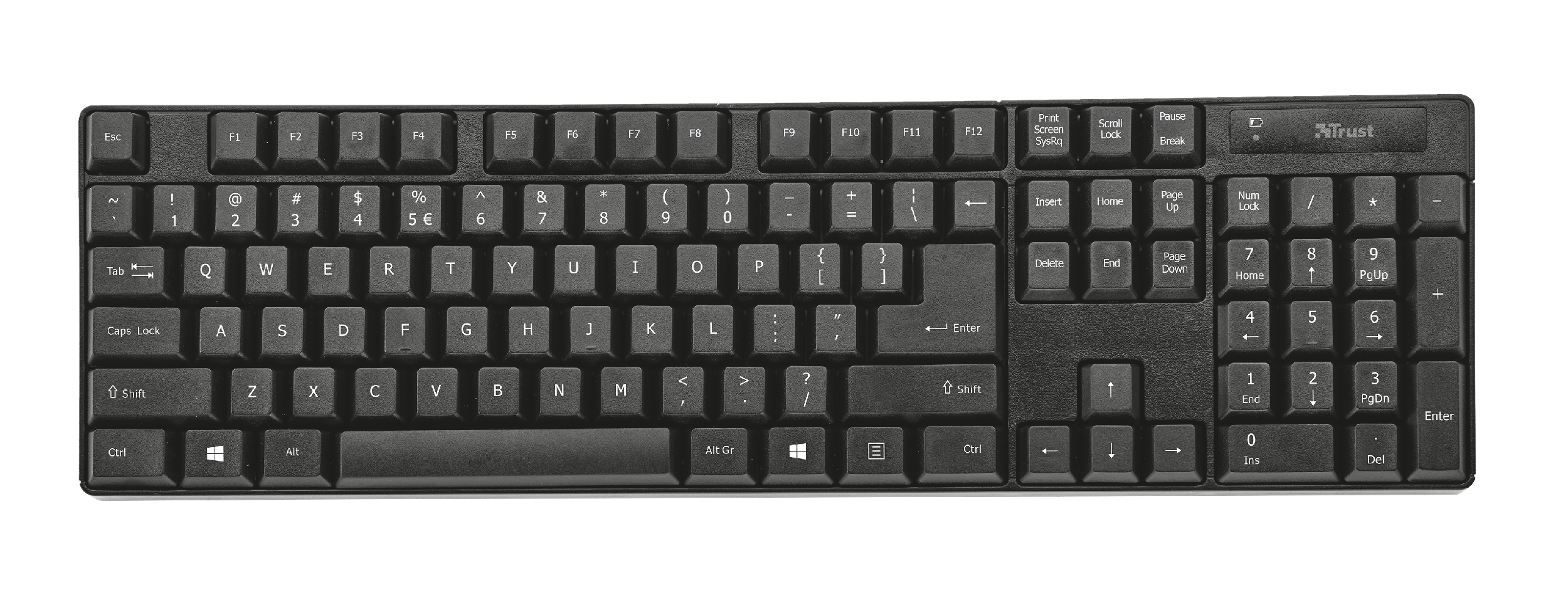 Trust Qoby clavier Souris incluse Bureau RF sans fil AZERTY Belge Noir