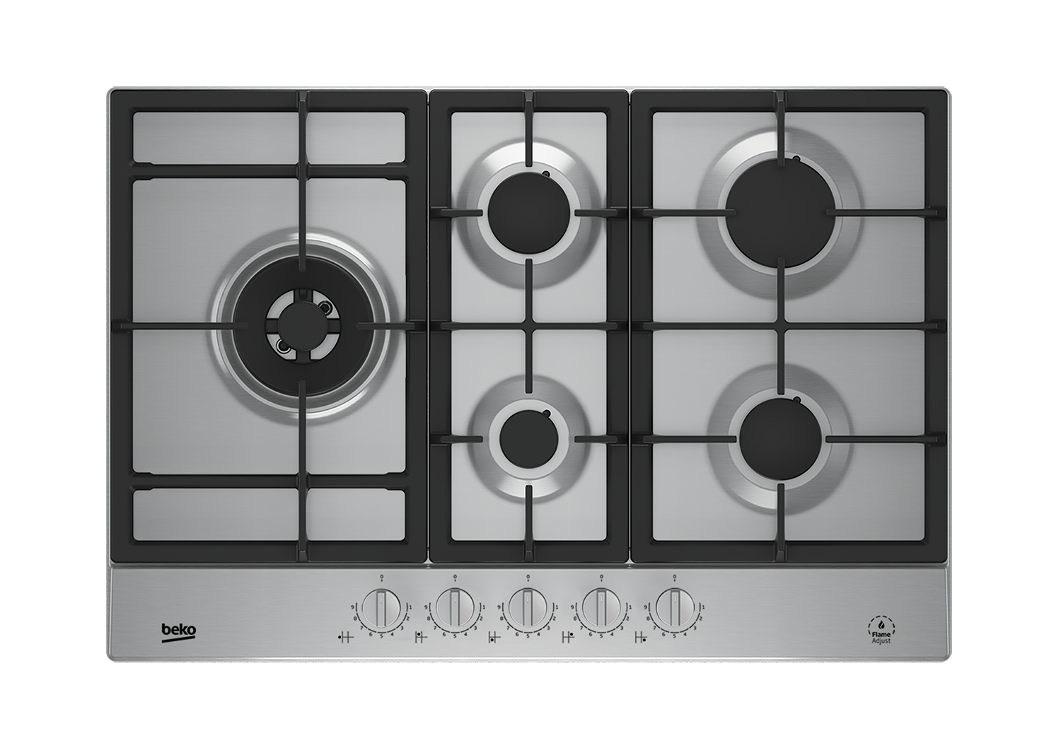 Beko HIAL 75325 SX kookplaat Roestvrijstaal Ingebouwd 75 cm Gaskookplaat 5 zone(s)