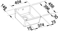 Spoelbak BLANCO Subline 375-U 516035 kristalwit glanzend