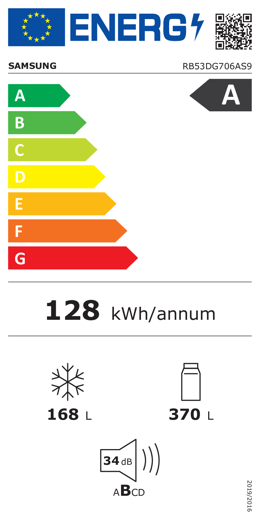 Combi-koelkast SAMSUNG RB53DG706AS9/EF / A / 203cm