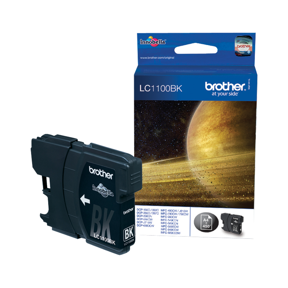 Inktcartridge BROTHER LC1100BK 450pagina's Zwart