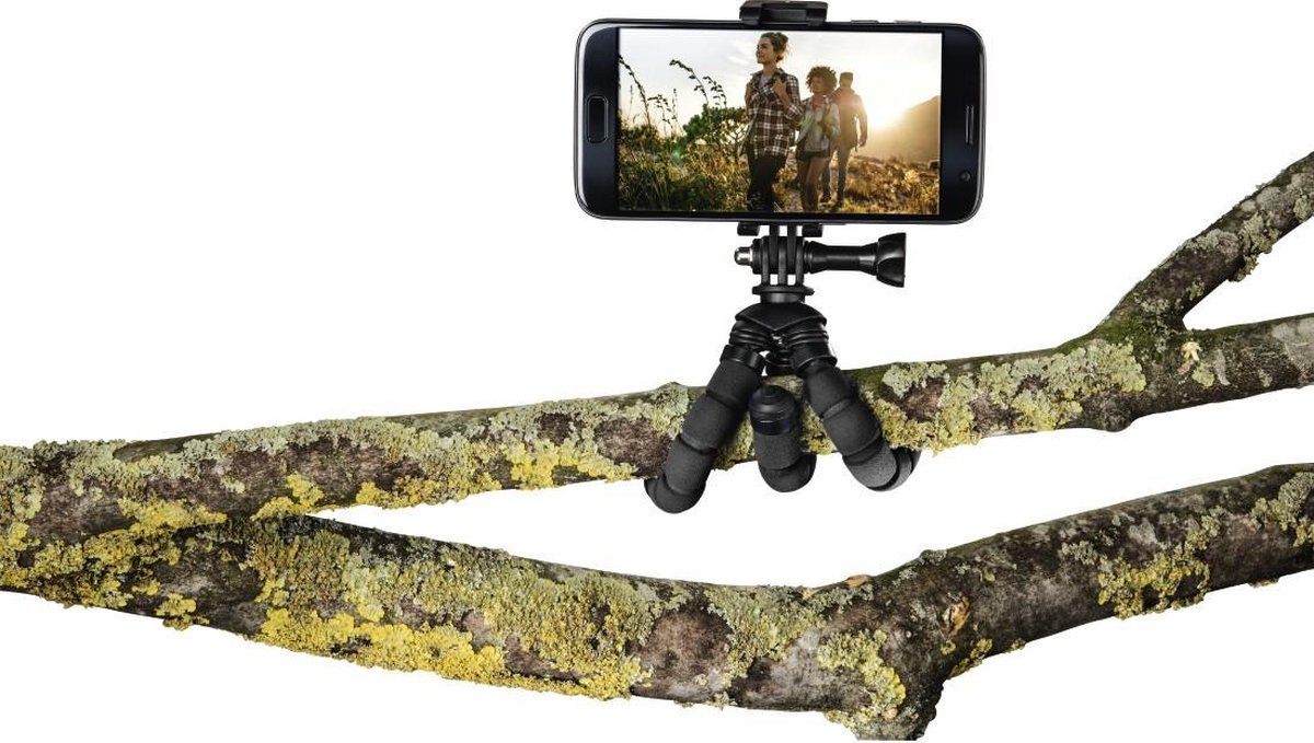 Hama Ministatief Flex voor smartphone en GoPro, 14 cm, zwart