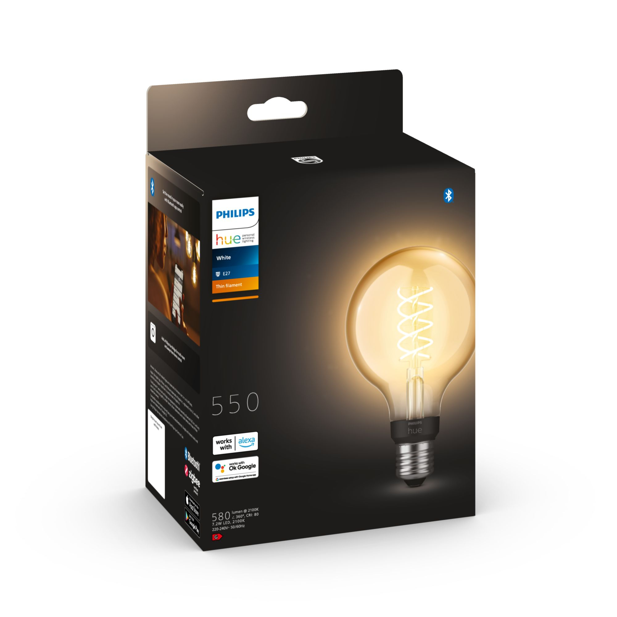 Lamp PHILIPS HUE Filament White E27 G93