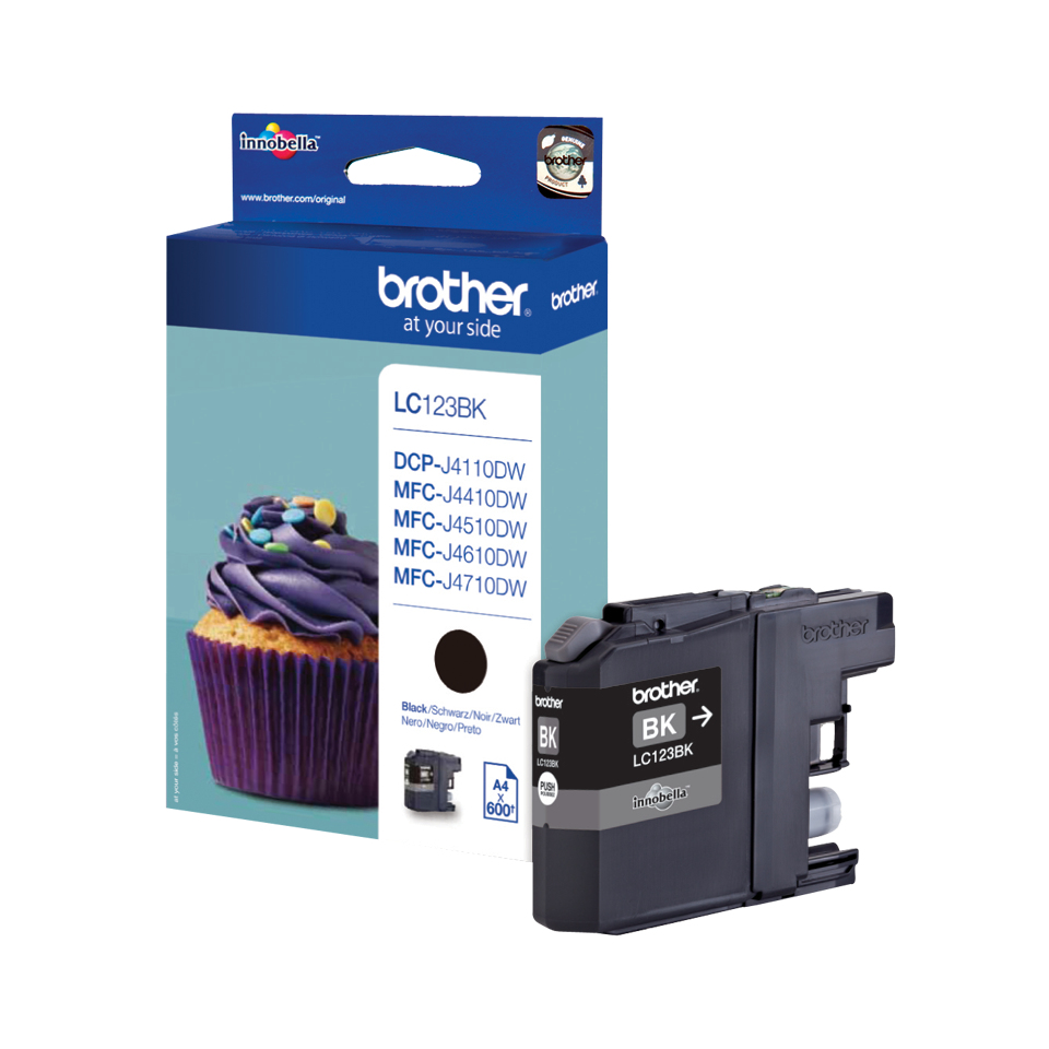 Inktcartridge BROTHER LC123BK 600 pagina's Zwart