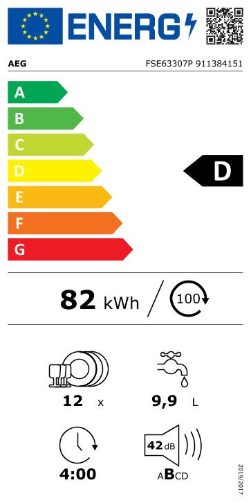 AEG FSE63307P Entièrement intégré 12 couverts D