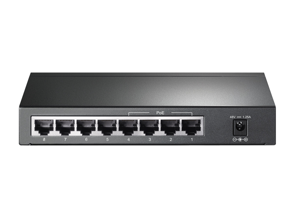 TP-Link TL-SG1008P Géré Gigabit Ethernet (10/100/1000) Connexion Ethernet, supportant l'alimentation via ce port (PoE) Gris