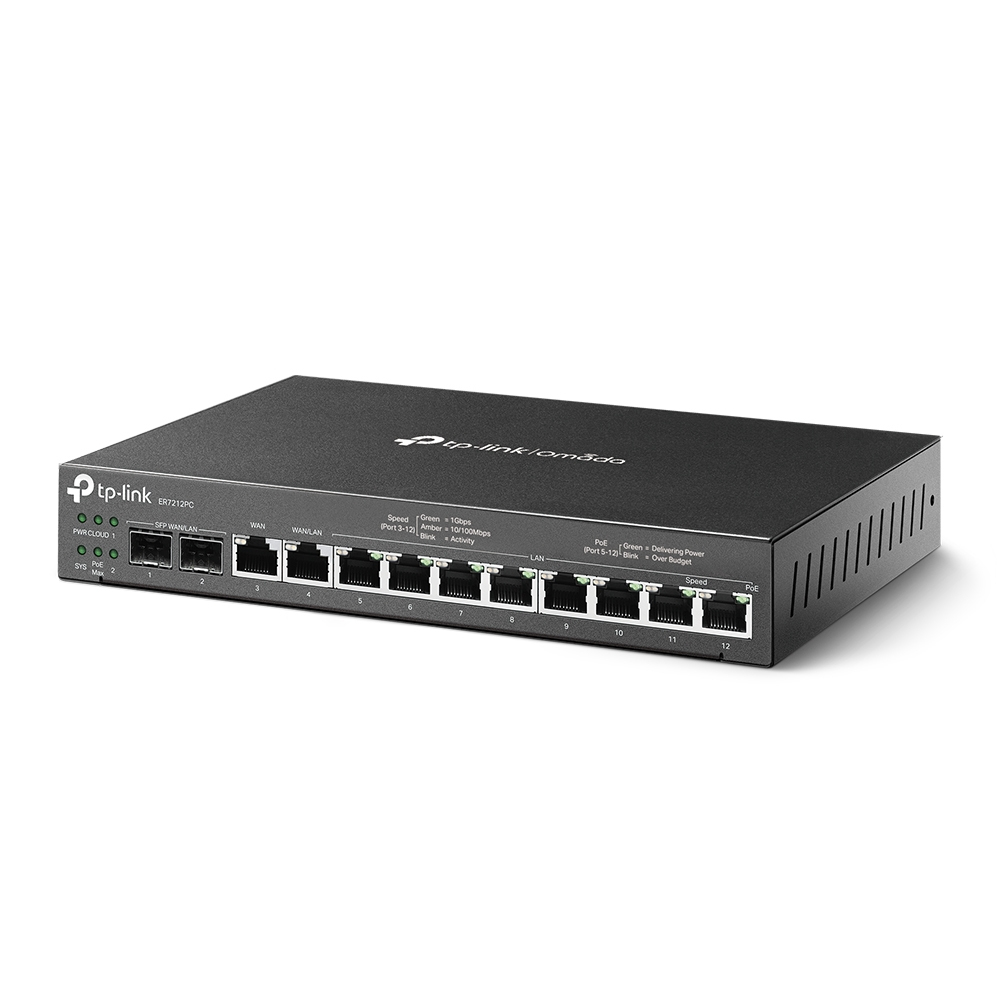 TP-Link Omada ER7212PC bedrade router Gigabit Ethernet Zwart