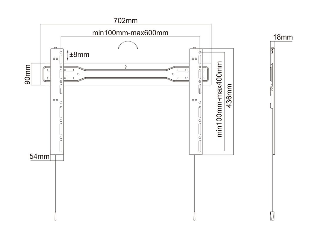 Multibrackets 5563 bevestiging voor signage-beeldschermen 2,54 m (100") Zwart