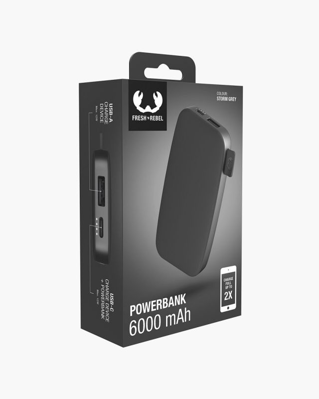 Powerbank FRESH N REBEL 6000mAh zwart