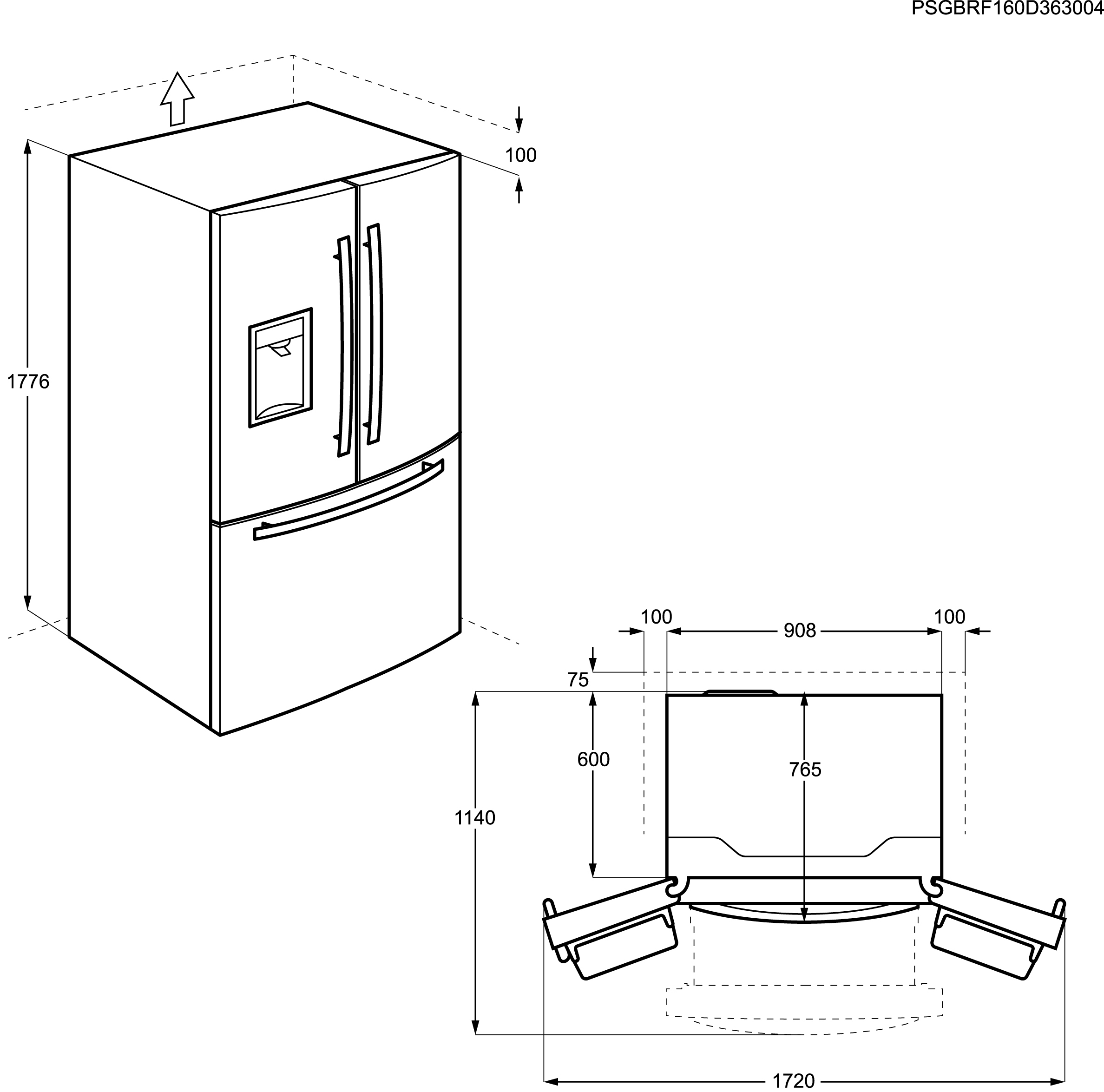 AEG RMB86321NX frigo américain Pose libre 577 L F Acier inoxydable