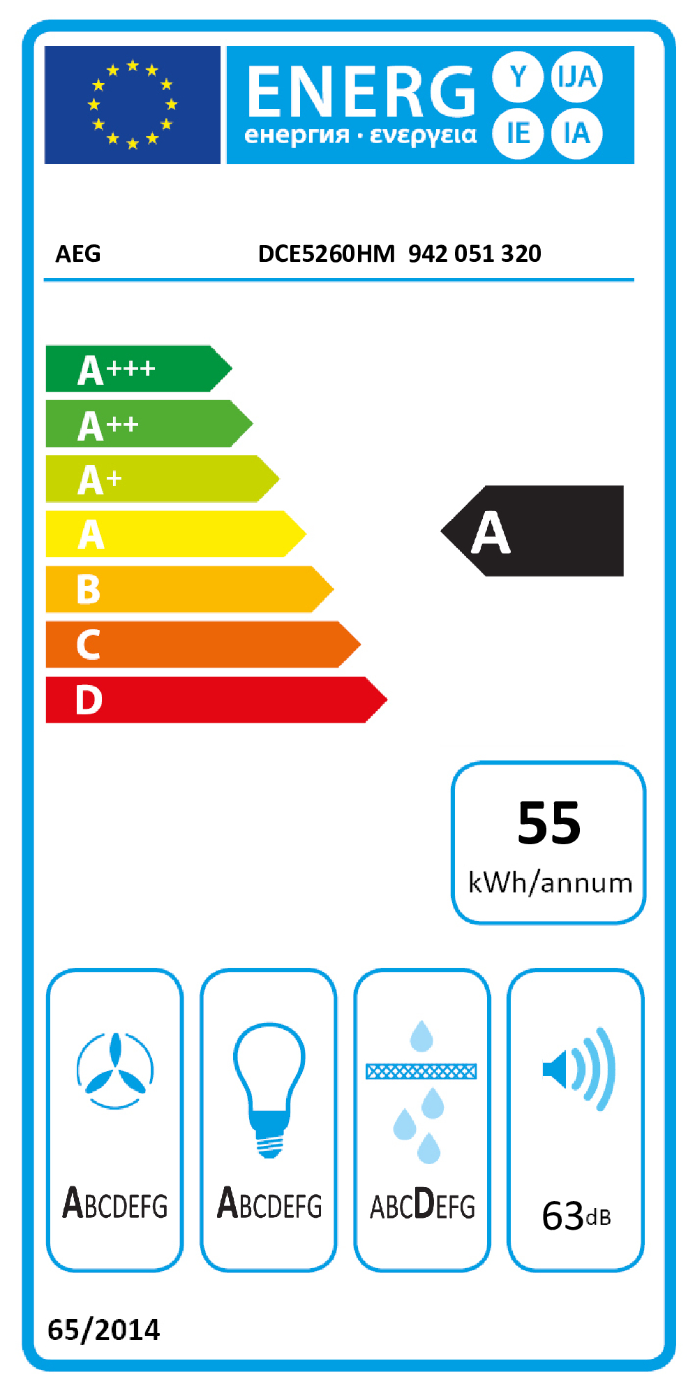 AEG DCE5260HM Plafond inbouw Roestvrijstaal 590 m³/uur A