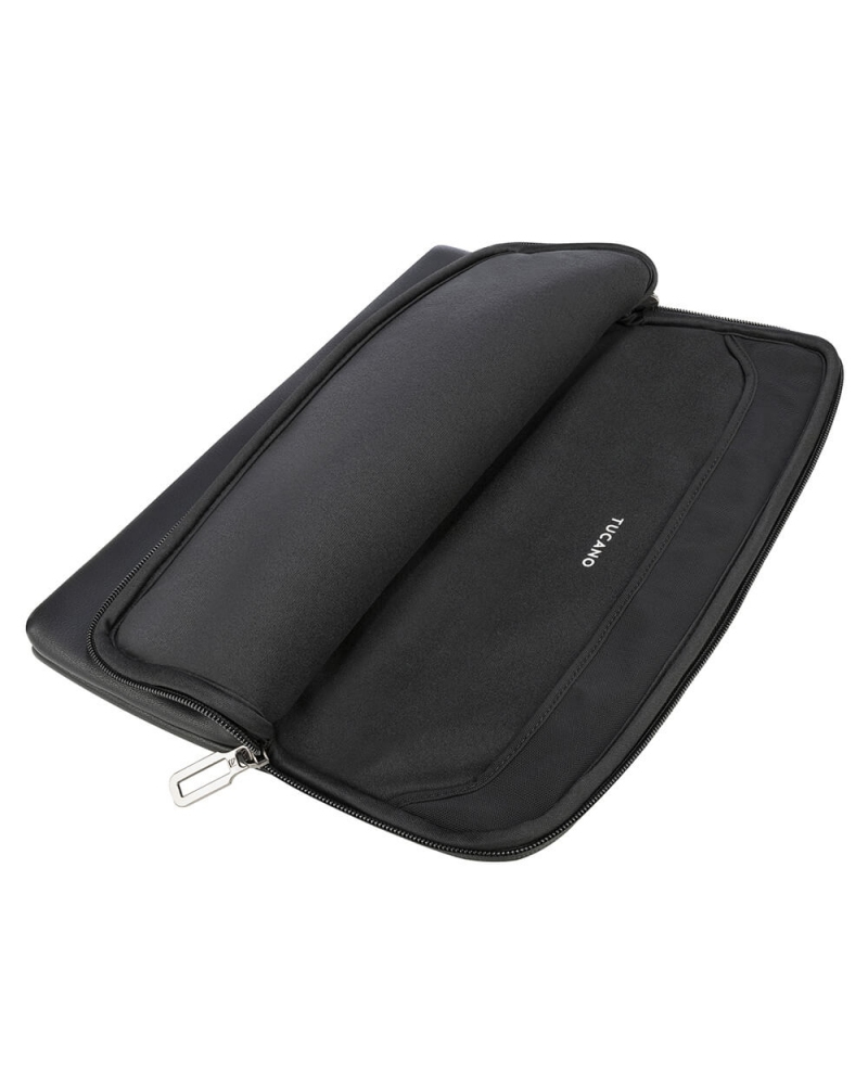 Laptopsleeve Tucano 15,6-16" Leather zwart