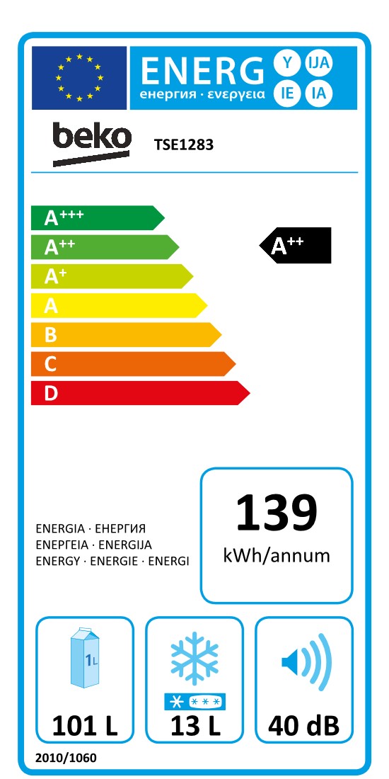 Beko TSE1283 combi-koelkast Vrijstaand 114 l Wit