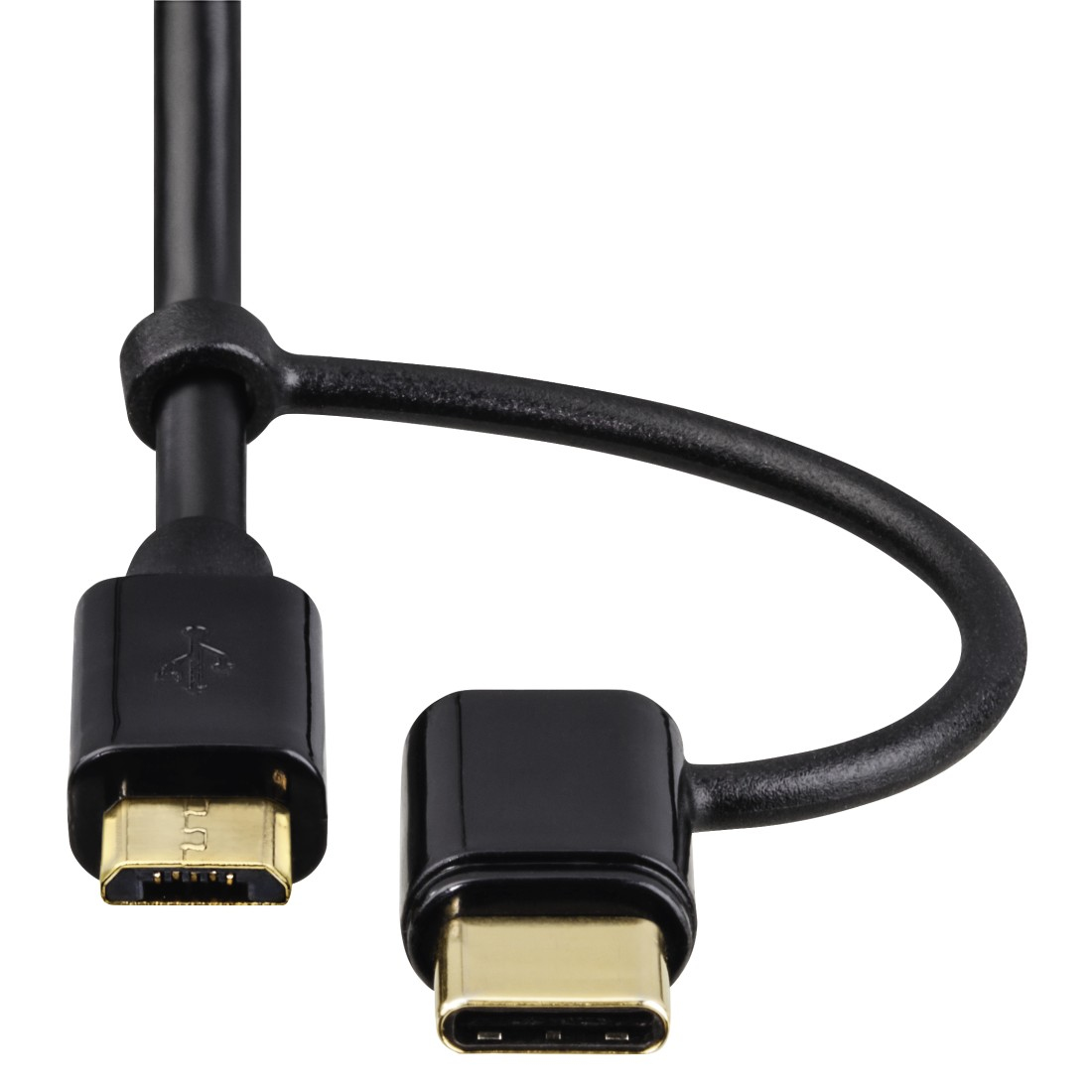 Hama 2-in-1 Micro USB + USB-C 1m Zwart