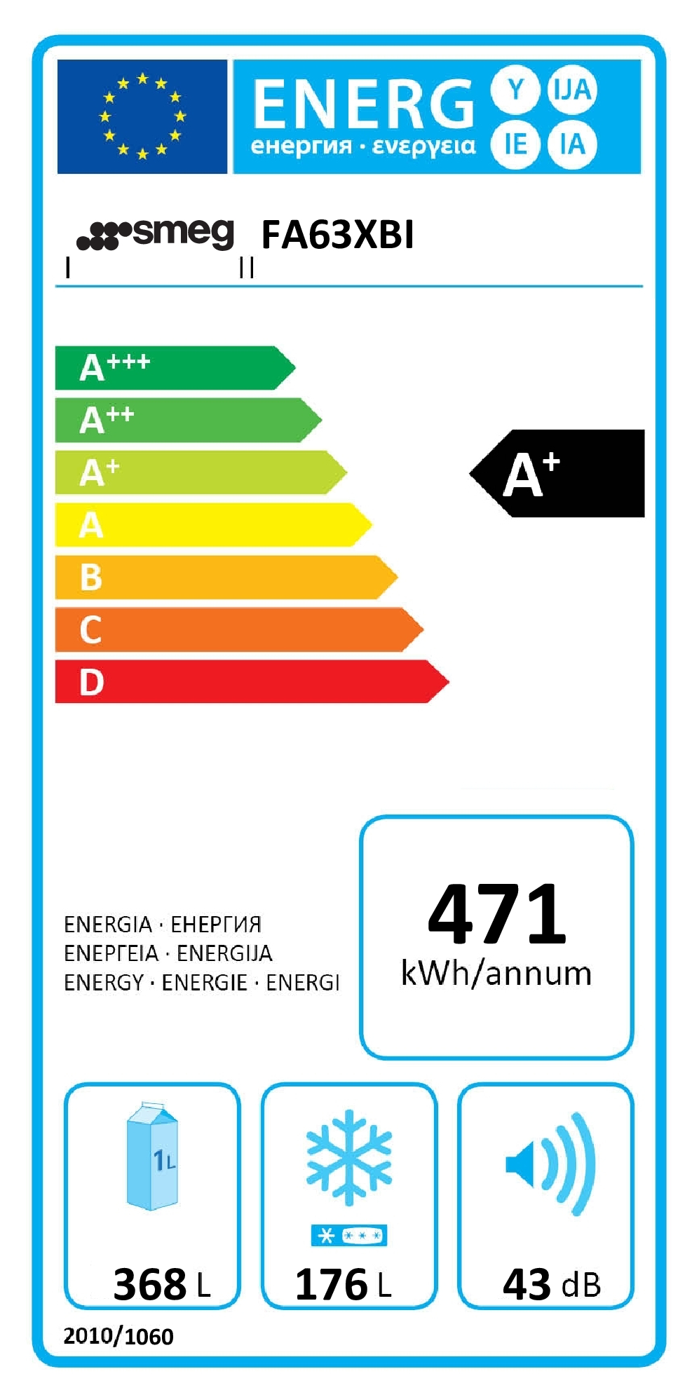 Smeg FA63XBI frigo américain Pose libre 544 L A Acier inoxydable