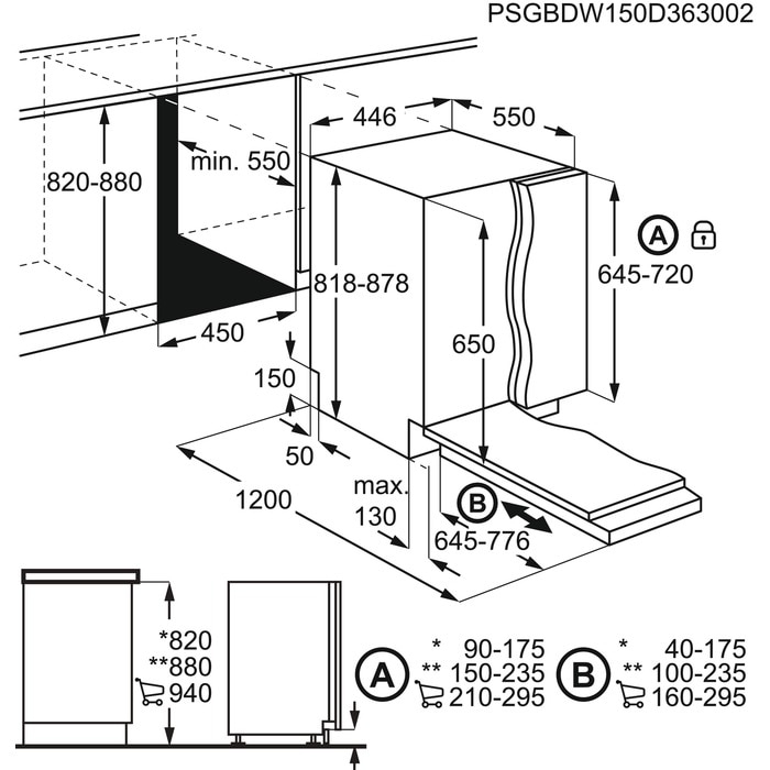 Vaatwasser BI AEG FSE62417P vol integreerbaar / 45cm