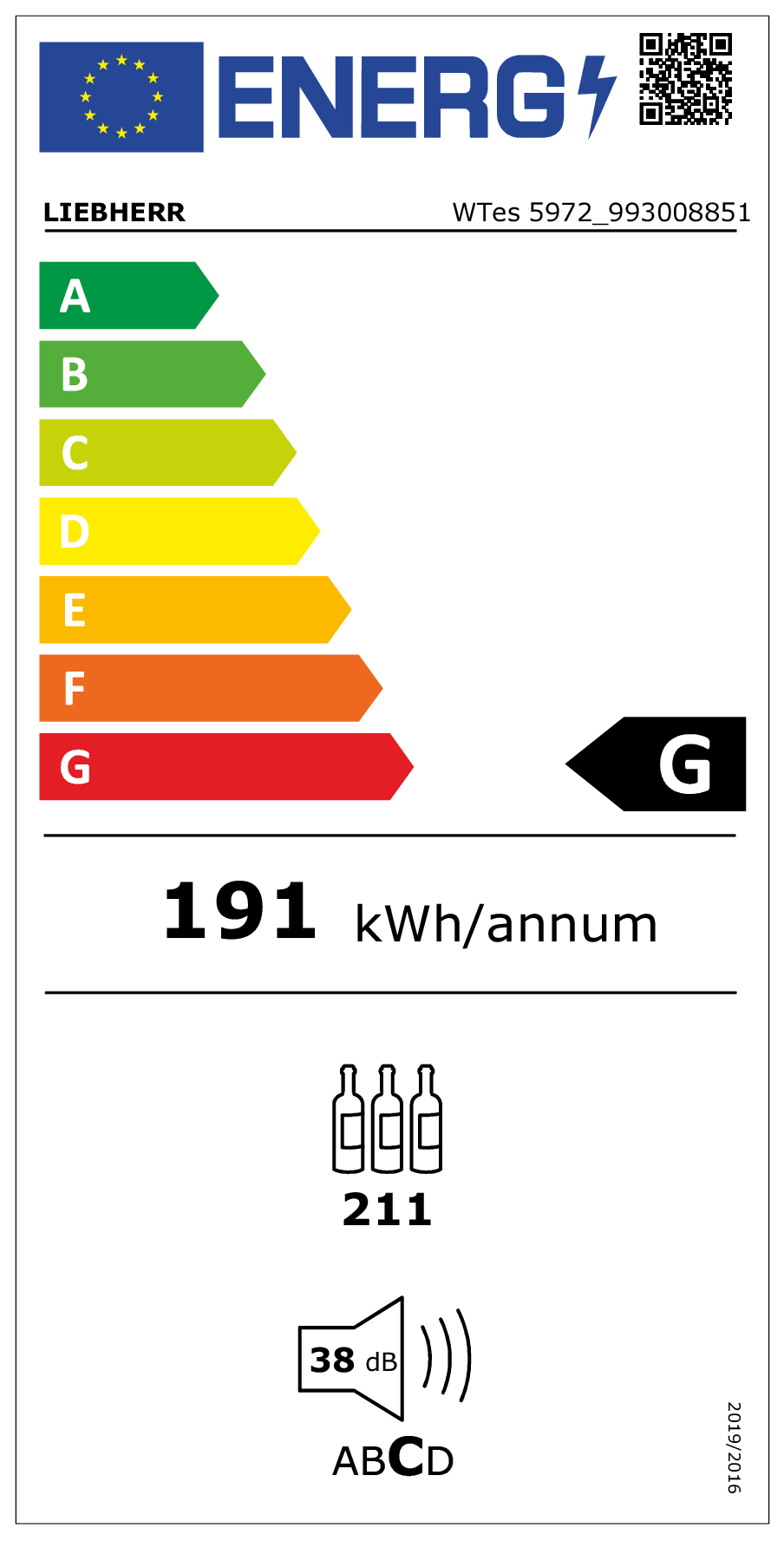 Wijnklimaatkast LIEBHERR WTES 5972-22 Vinidor / G / 211fless