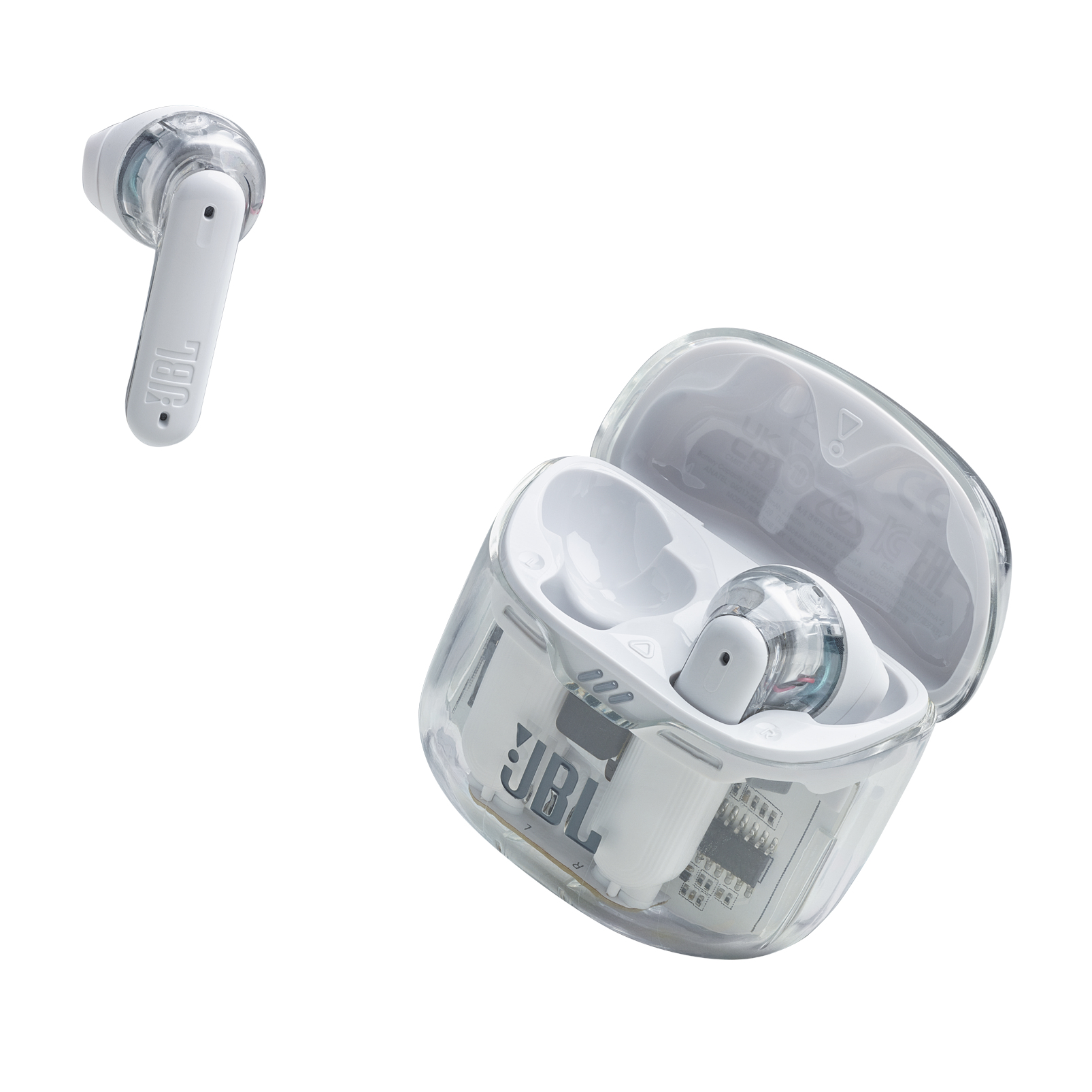 JBL Tune Flex Ghost Edition Headset True Wireless Stereo (TWS) In-ear Oproepen/muziek Bluetooth Doorschijnend, Wit