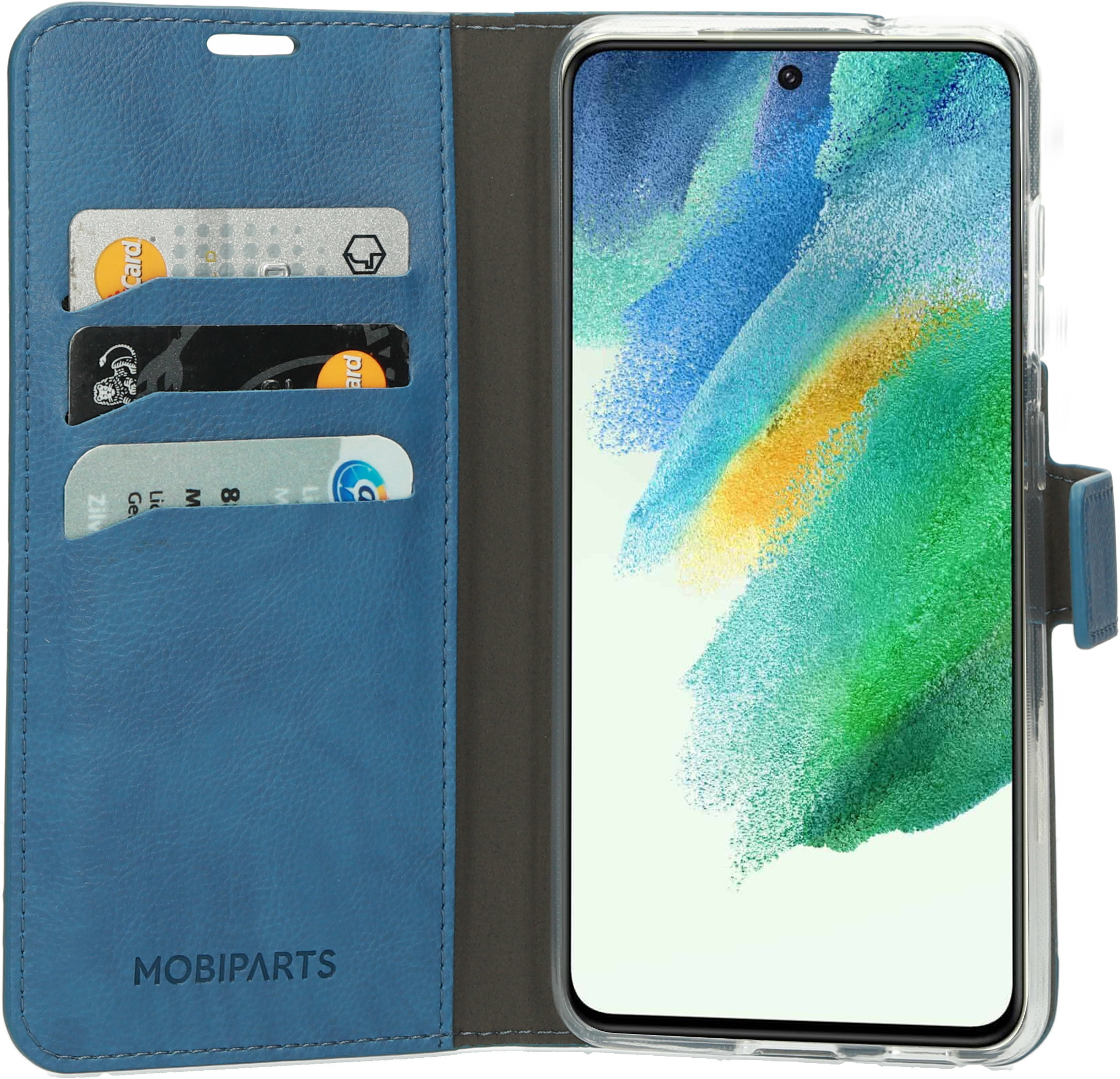 Mobiparts Classic Wallet Case Samsung Galaxy S21 FE (2021) Steel Blue