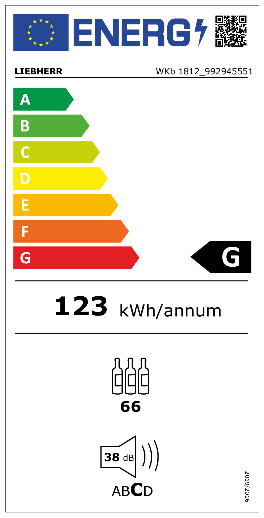 Liebherr WKb 1812 Vinothek Vrijstaand Zwart 66 fles(sen)