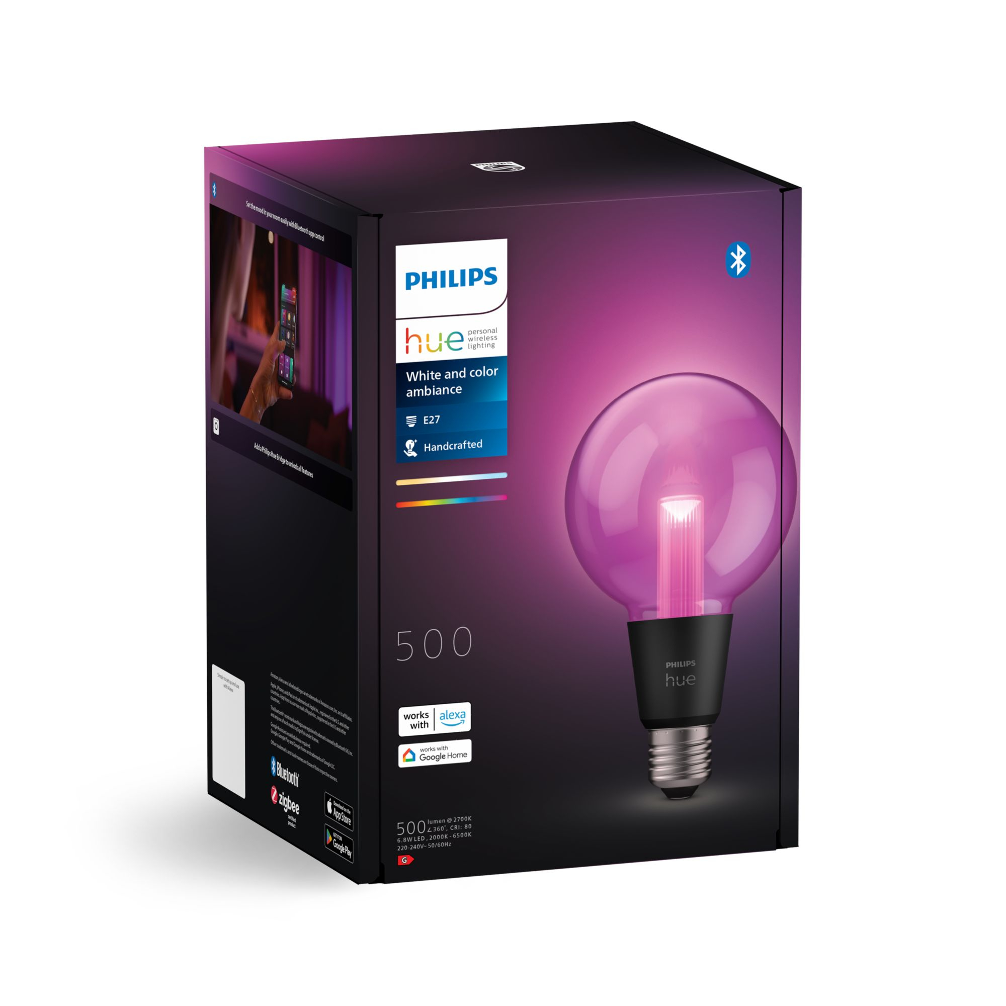 Lamp PHILIPS HUE White Color Ambiance E27 G95