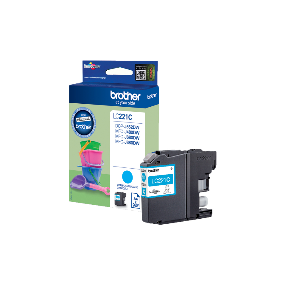 Brother LC-221C inktcartridge 1 stuk(s) Origineel Cyaan