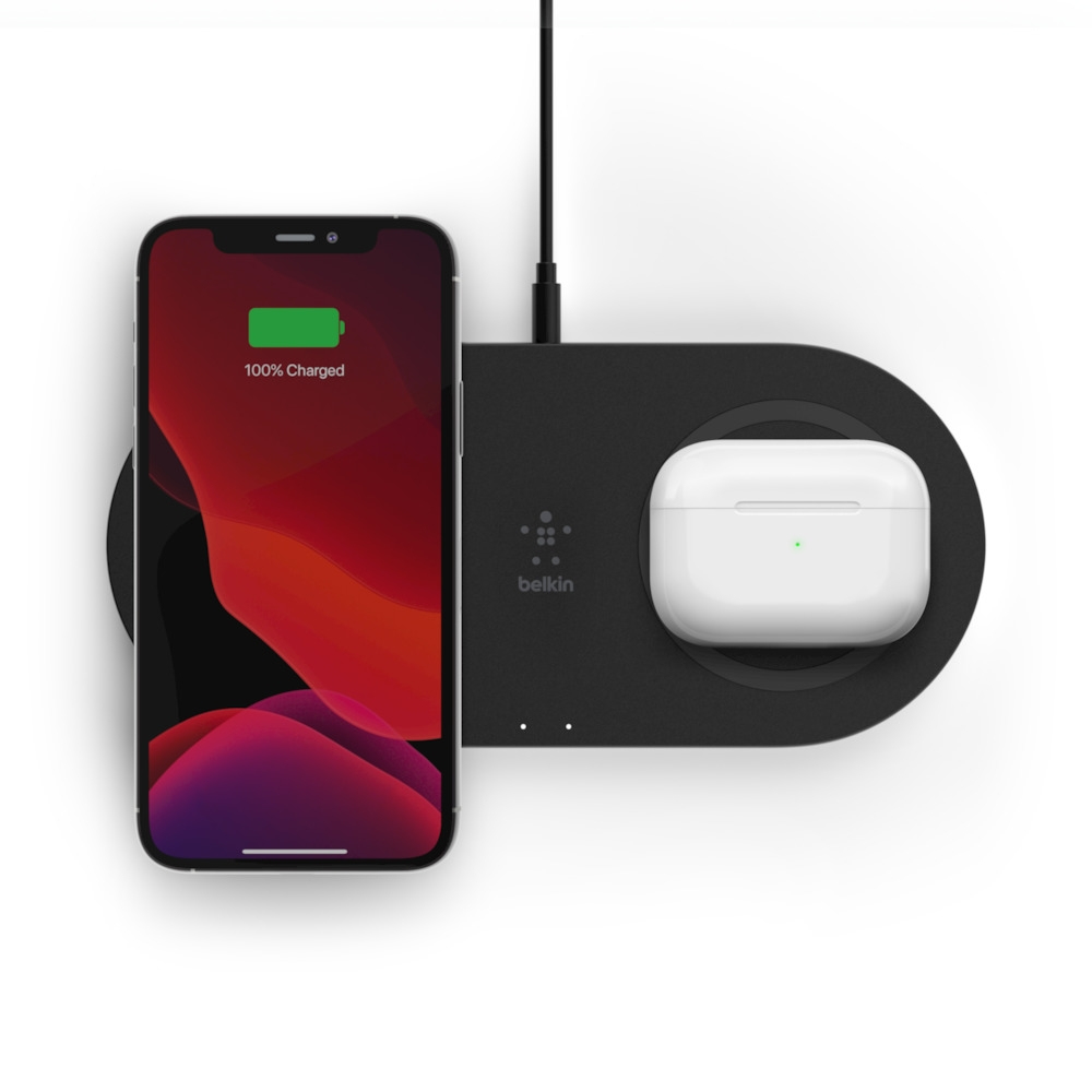 BELKIN WIRELESS CHARGING DUAL PADS BLACK & PSU 15W