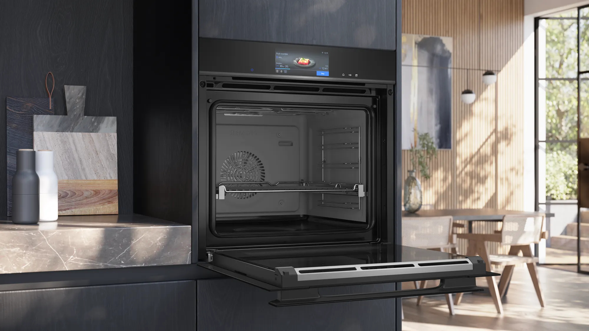 Siemens iQ700 HS958GCB1 stoomoven Middelmaat Zwart Touch