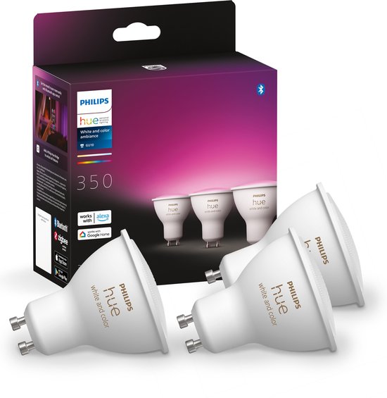 Philips Hue White and Color ambiance GU10 - slimme spot - (3-pack)