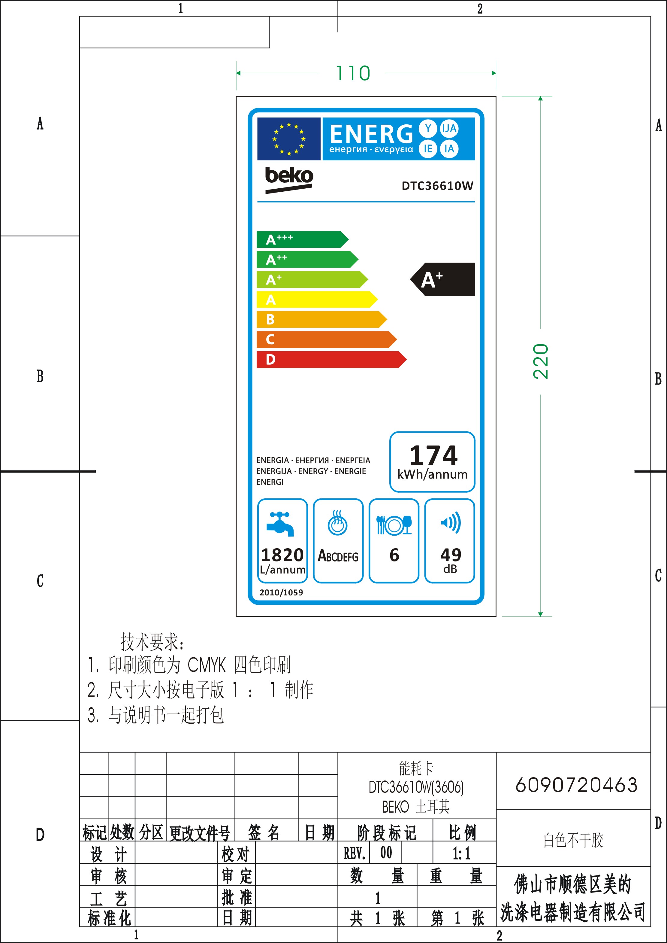 Beko DTC36610W vaatwasser Aanrecht 6 couverts