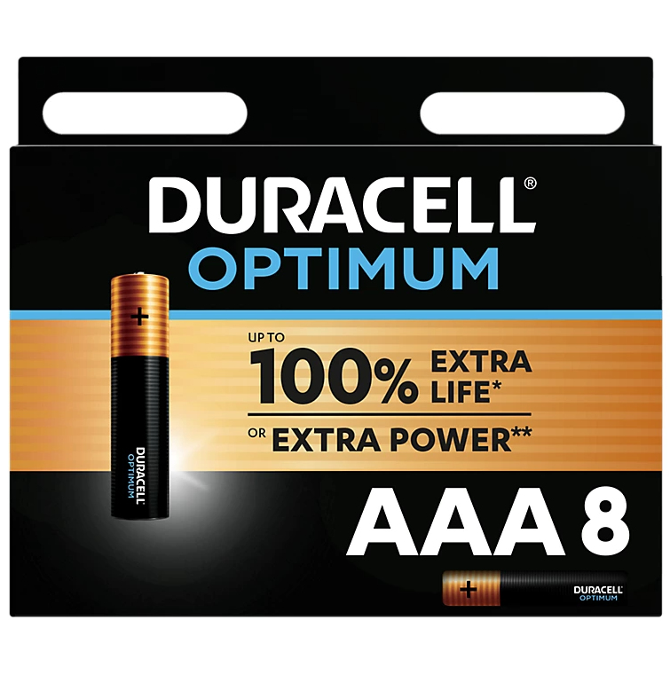 Duracell Pile alcaline Optimum AAA, pack de 8