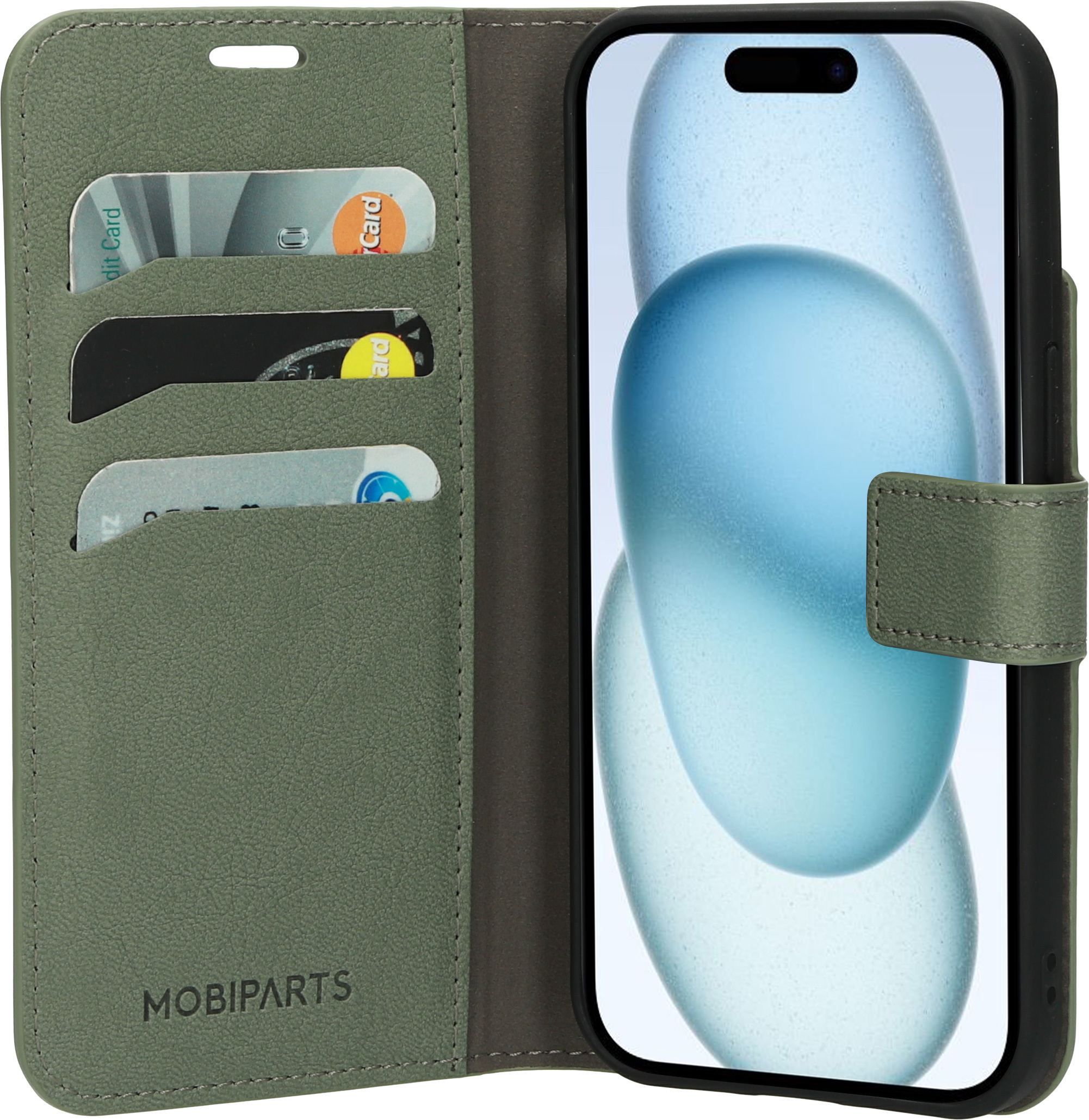 Mobiparts Classic Wallet coque de protection pour téléphones portables 15,5 cm (6.1") Étui avec portefeuille Vert