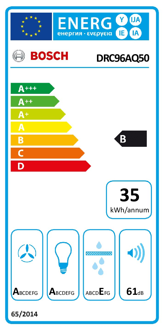 Bosch Serie 6 DRC96AQ50 afzuigkap Eiland Roestvrijstaal 734 m³/uur B