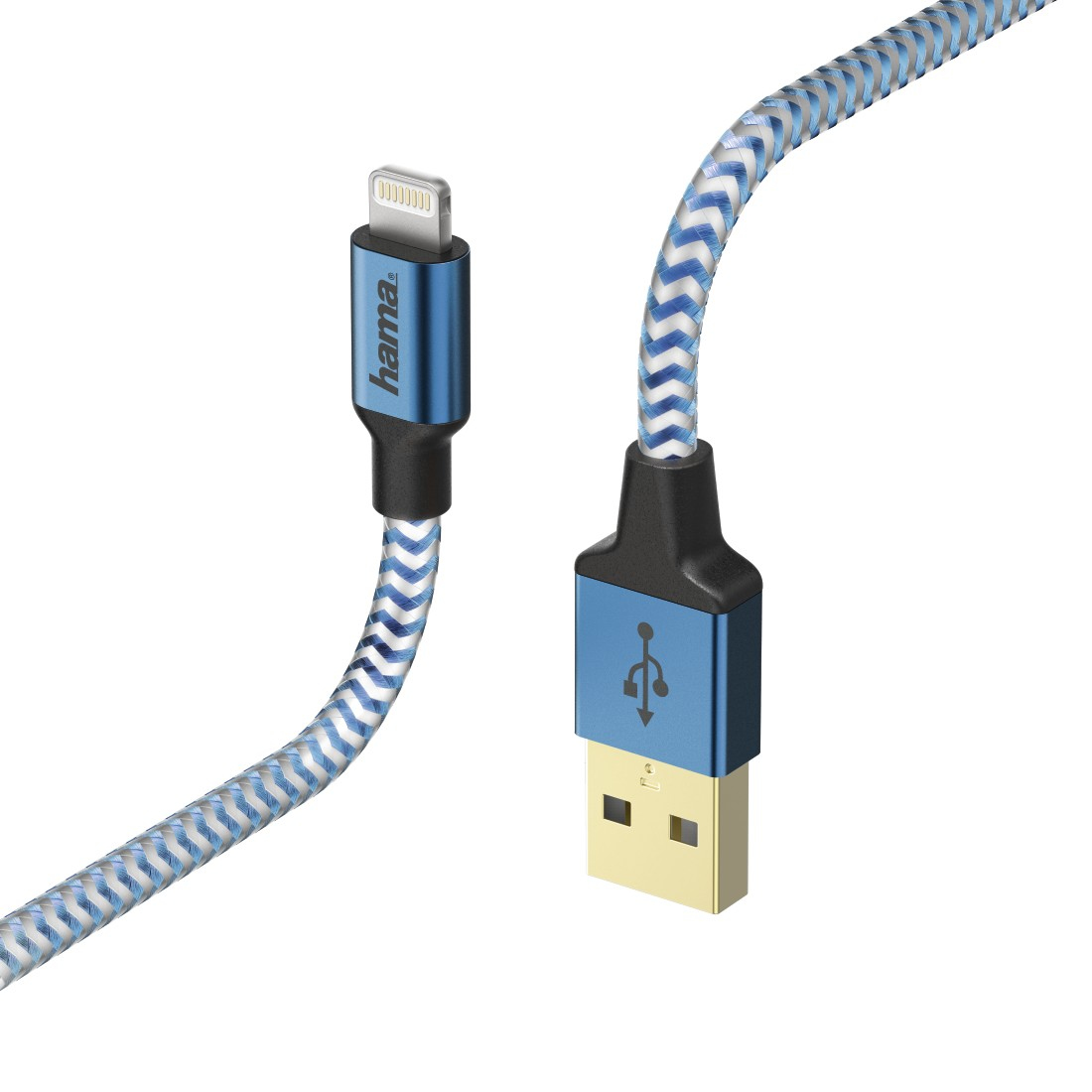 Kabel USB HAMA Reflective USB-A > Lightning 1.5m Blauw