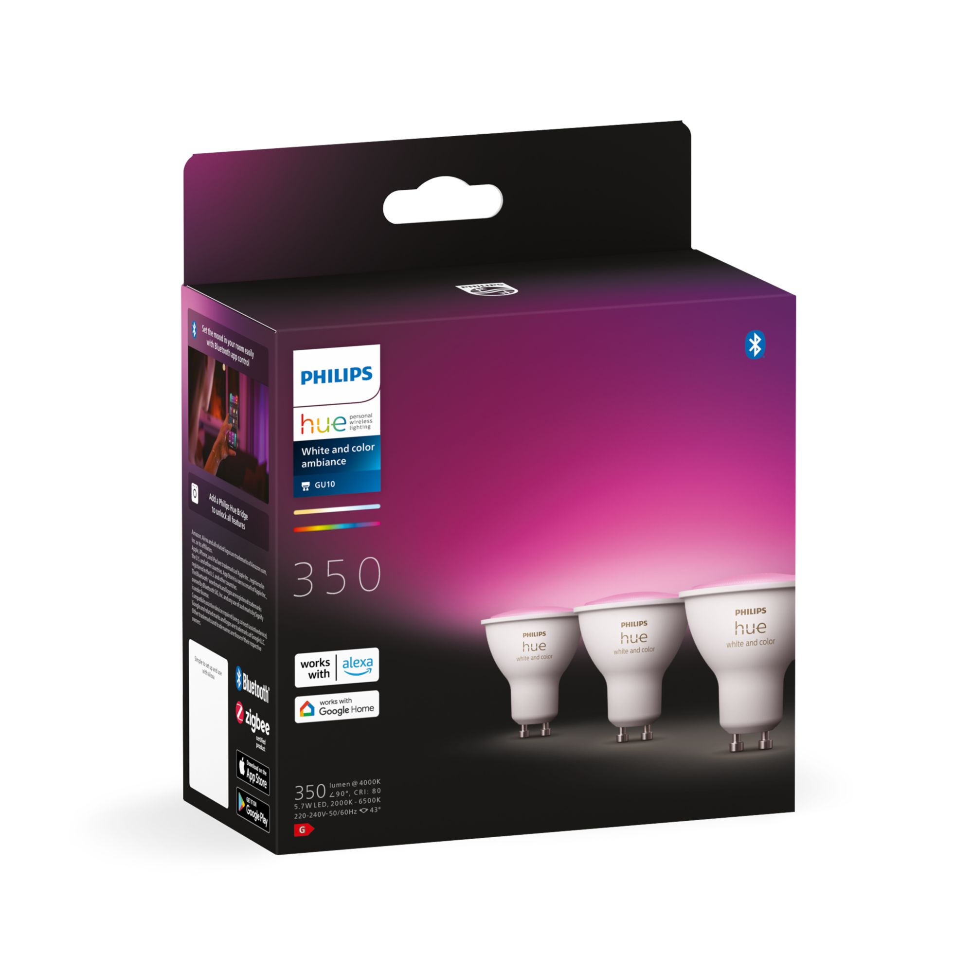 Philips Hue White and Color ambiance GU10 - slimme spot - (3-pack)