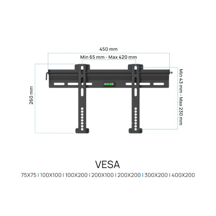 Muurbeugel Cavus WMF001 vlak 32" -55"