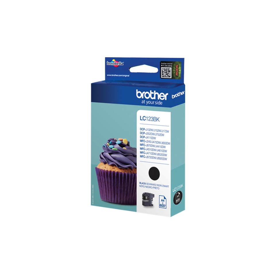 Inktcartridge BROTHER LC123BK 600 pagina's Zwart