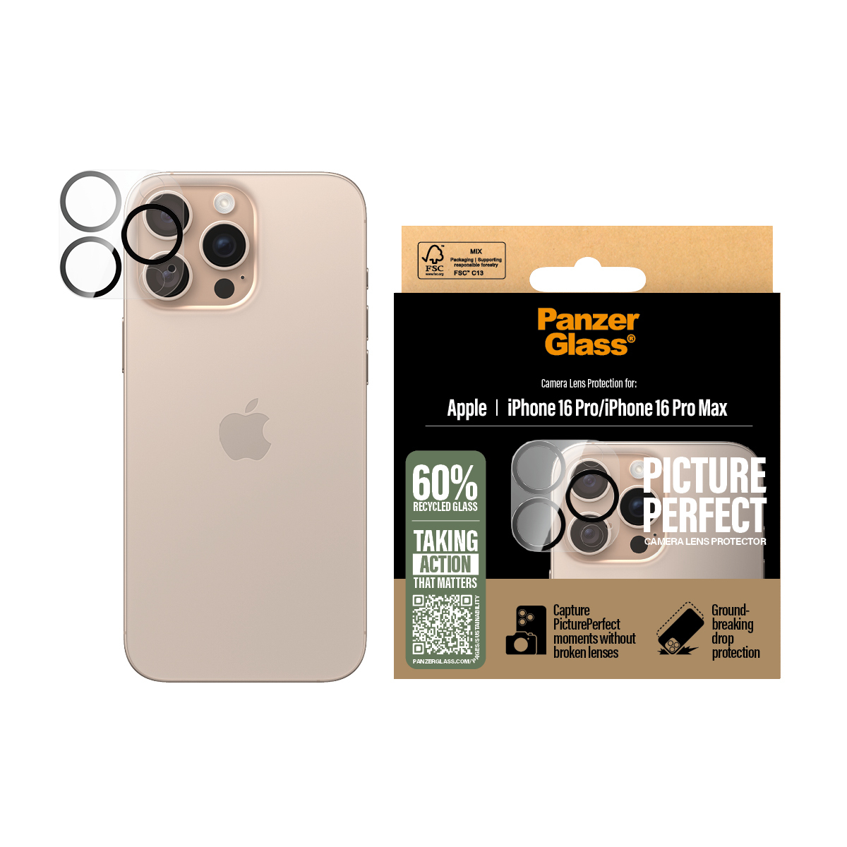 PanzerGlass Camera Lens Protector iPhone 16 Pro / 16 Pro Max