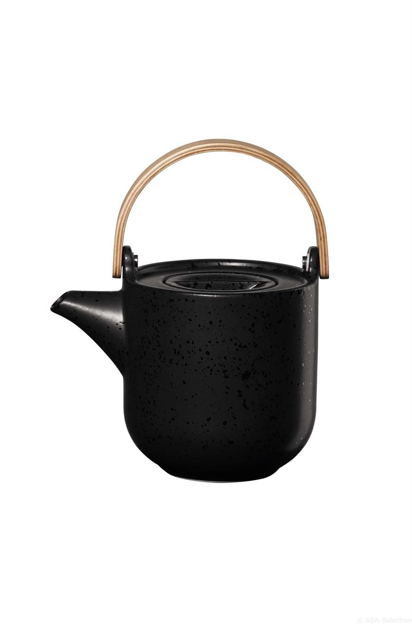 Theepot ASA 19371190 Coppa Kuro / houten handvat / 0,6L / zwart