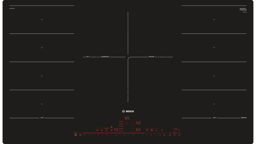 Bosch Serie 8 PXV901DV1E kookplaat Zwart Ingebouwd Inductiekookplaat zones 5 zone(s)