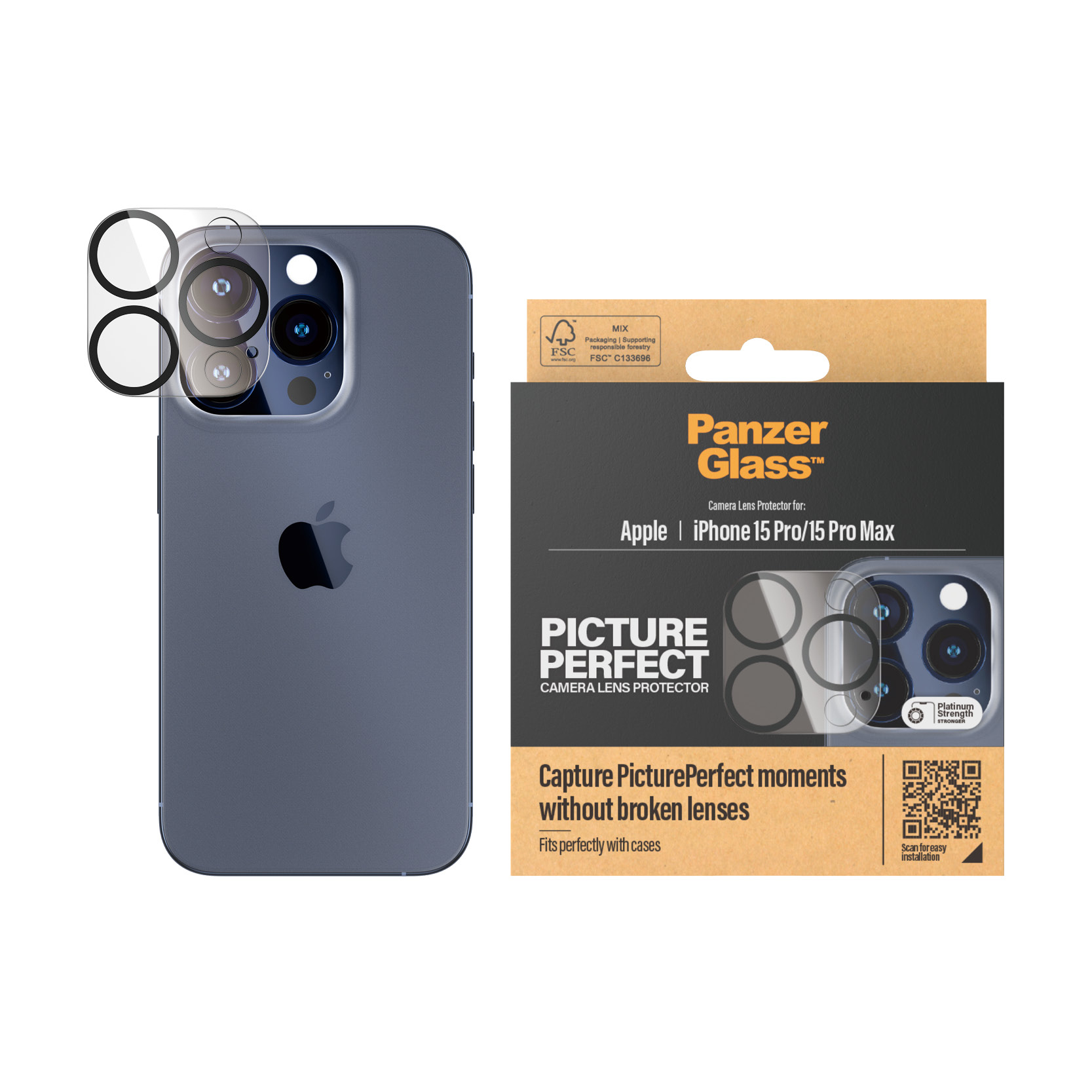 PanzerGlass Camera Lens Protector iPhone 15 Pro / 15 Pro Max