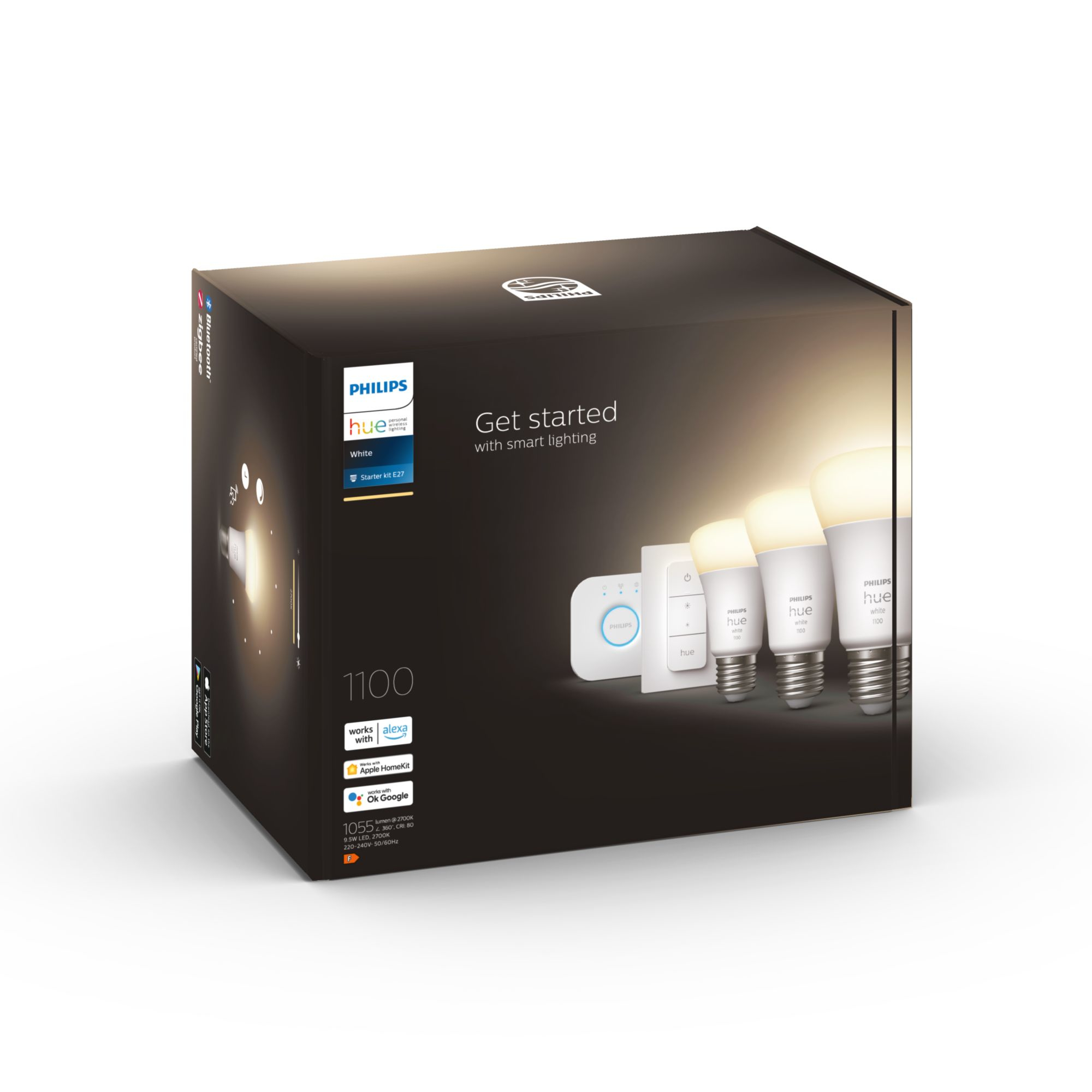 Starterkit PHILIPS HUE White E27 x3 + Bridge + Dimmer