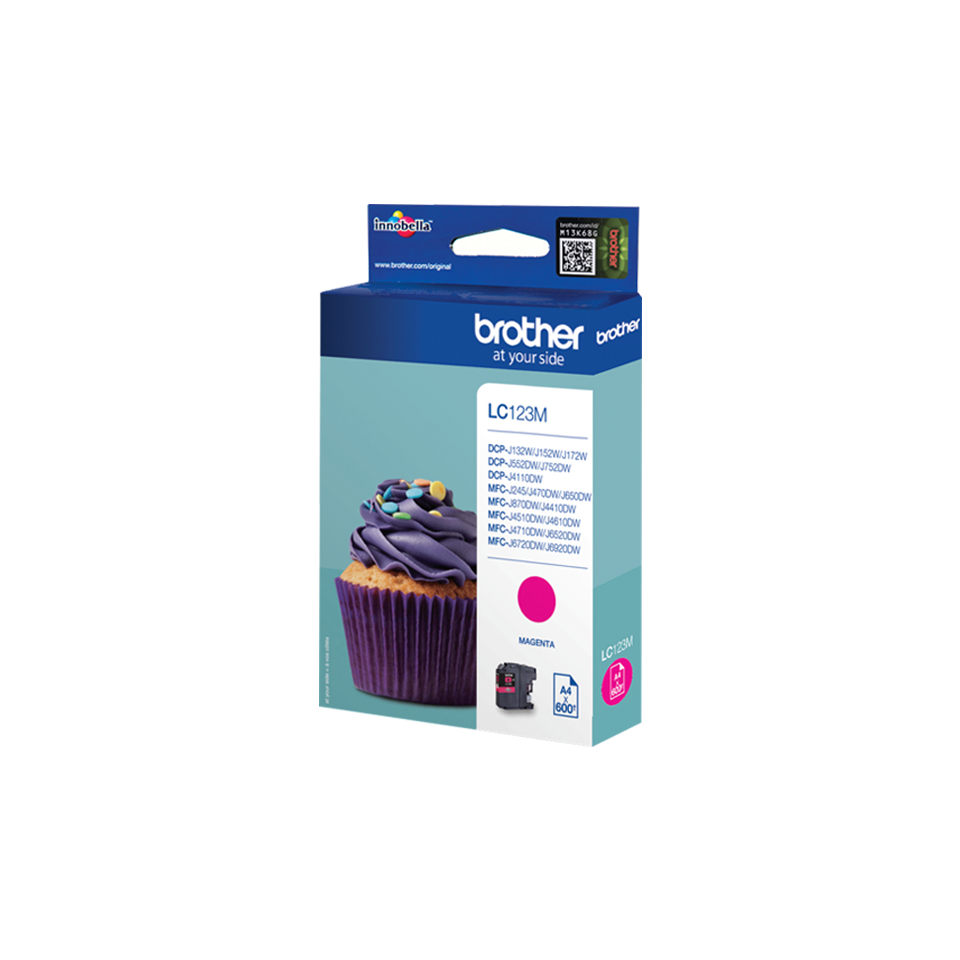 Inktcartridge BROTHER LC123M 600 pagina's Magenta