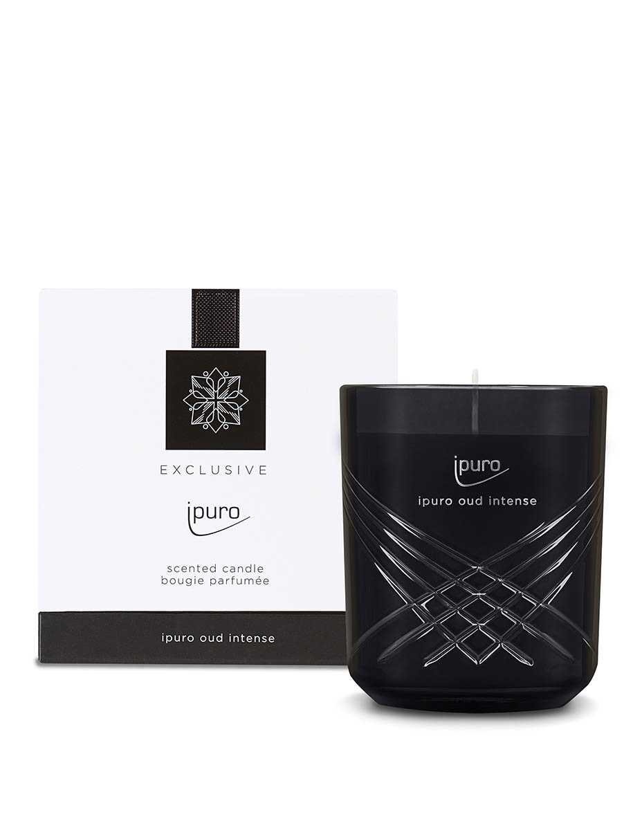 ipuro EXCLUSIVE oud intense kaars Rond Cederhout, Lavendel, Sandelhout, Violet, Hout Zwart 1 stuk(s)