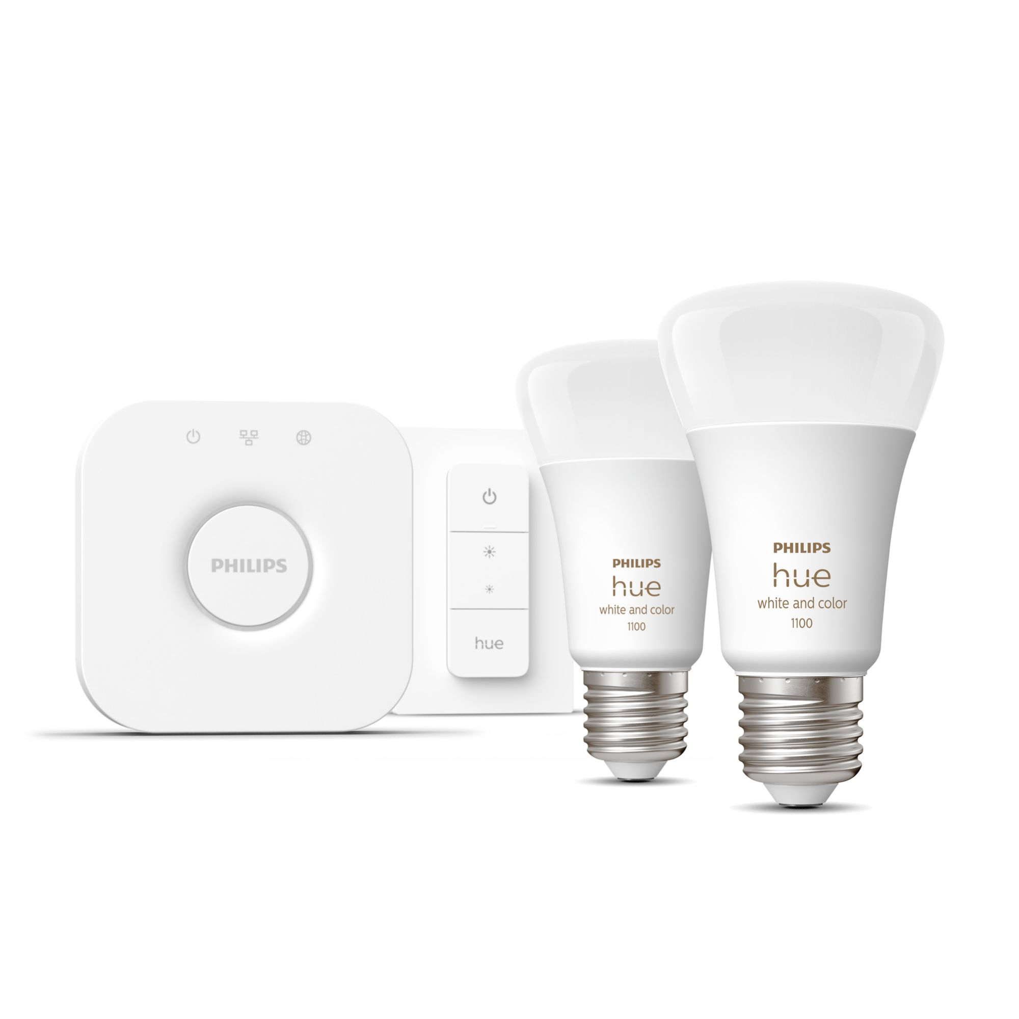 Starterkit PHILIPS HUE White Color Amb. E27 x2 +Brdige +Dim