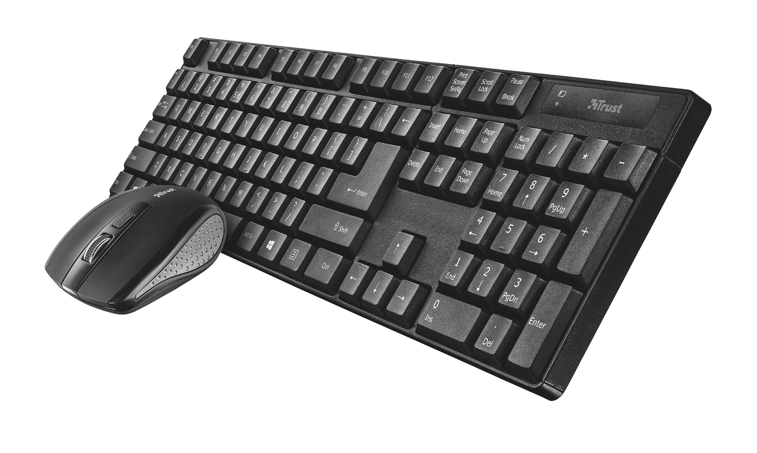 Trust Qoby clavier Souris incluse Bureau RF sans fil AZERTY Belge Noir