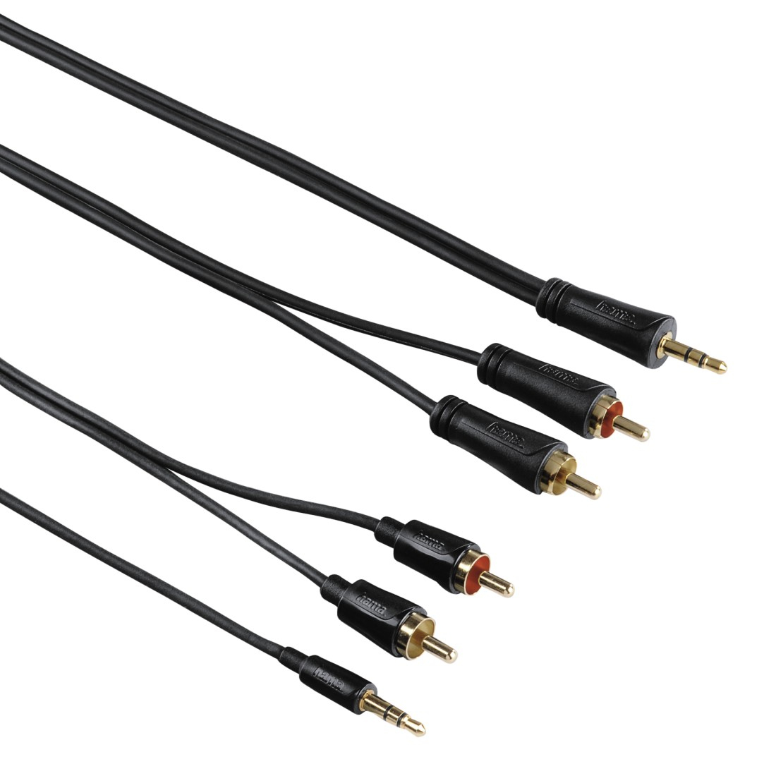 Hama 1.5m, 3.5mm/2xRCA audio kabel 1,5 m Zwart